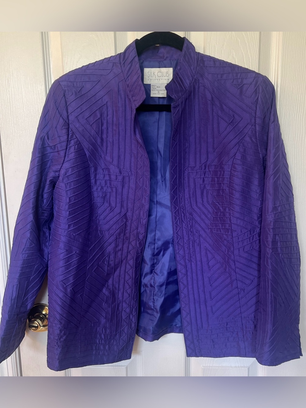Silk Club Collection Women's Sz M Purple Silk Jacket Fully Lined